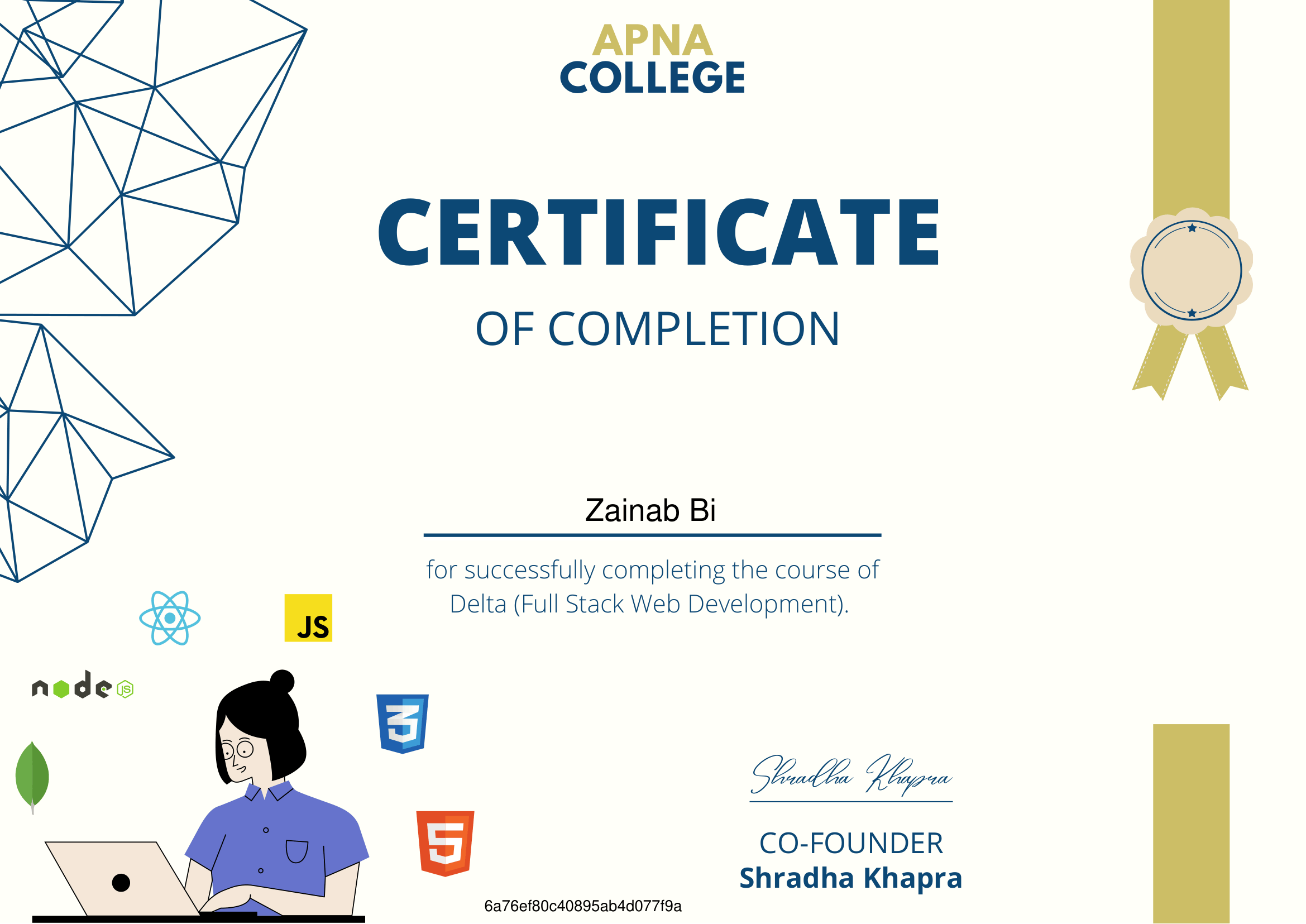 Screenshot of java certificate